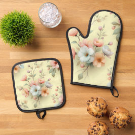 Set De Manoplas Flores de Pascua de primavera