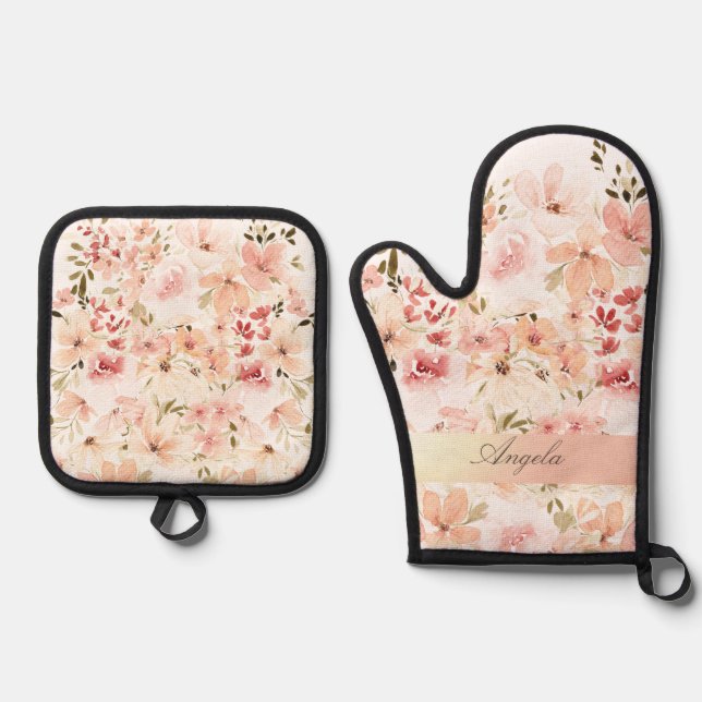Set De Manoplas Flores de primavera en flor (Anverso)