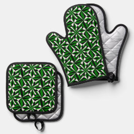 Set De Manoplas Flores del desierto del suroeste en verde