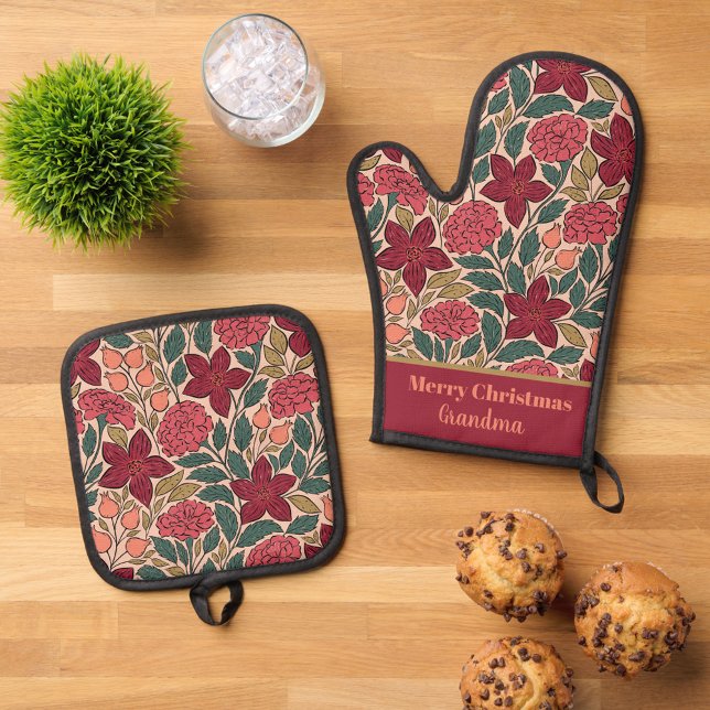 Set De Manoplas Flores Navidades personalizadas Oven Mitt & Pot Ho (Subido por el creador)