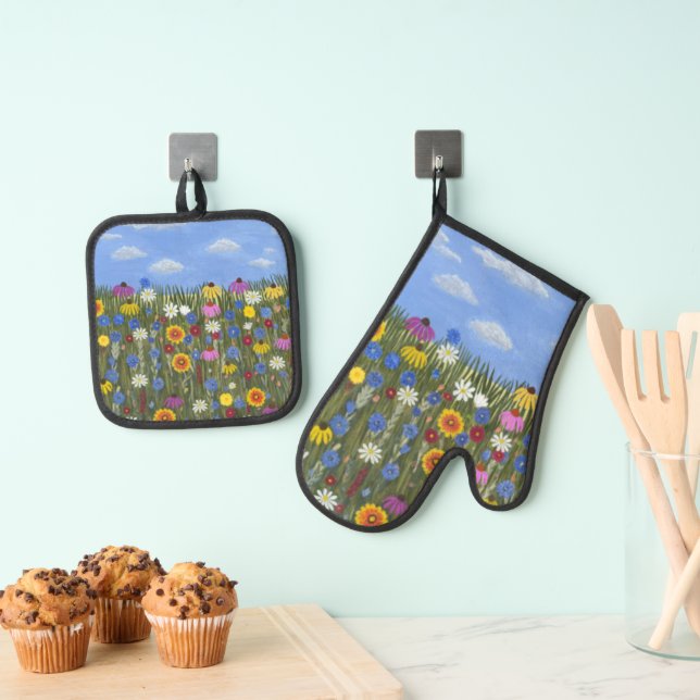 Set De Manoplas Flores silvestres con margaritas (Insitu (colgante))