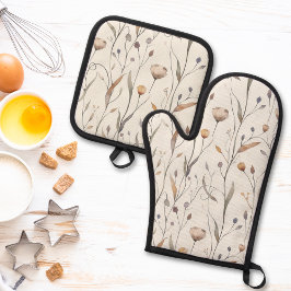 Set De Manoplas Flores Silvestres Delicadas