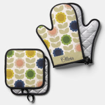 Flores Tallos de Verano Retro Groovy