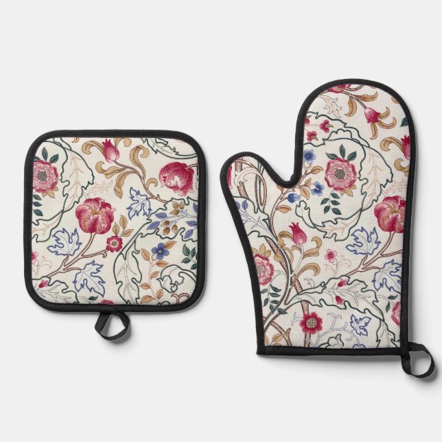 Set De Manoplas Flower, Floral Pattern, William Morris (Anverso)