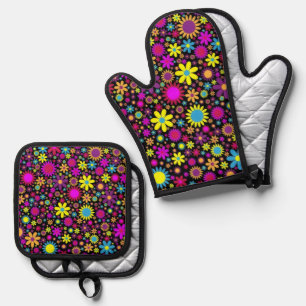 Set De Manoplas Flower Power