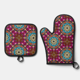 Set De Manoplas Flower Power Groovy Garden