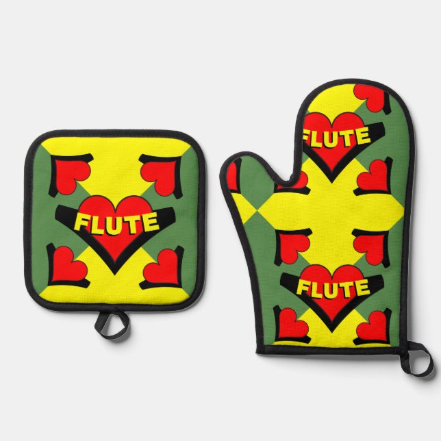 Set De Manoplas Flute sobre el corazón (Anverso)