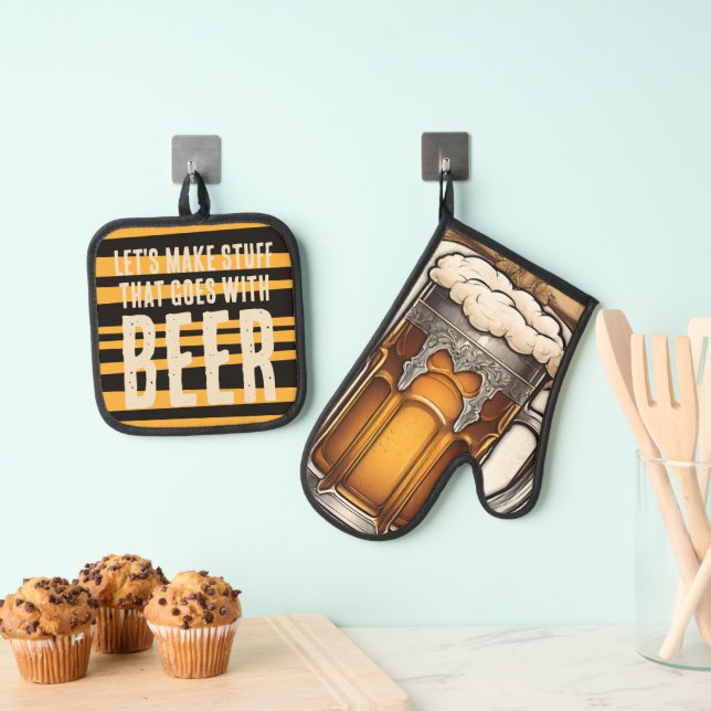 Set De Manoplas Foamy beer mug cocina personalizada (Insitu (colgante))