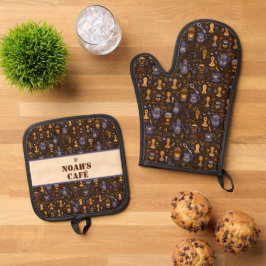 Set De Manoplas Folk coffee tools — cocoa brown with caramel