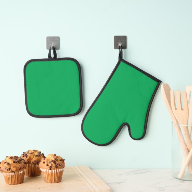 Set De Manoplas fondo verde con borde blanco (Insitu (colgante))