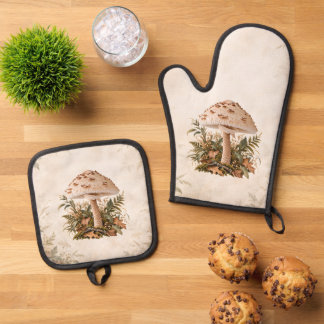 Set De Manoplas Forest Parasol – Elegant Botanical Illustration
