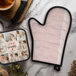 Set De Manoplas Foto Collage Pink Te Amo La Abuela Mejor Regalo