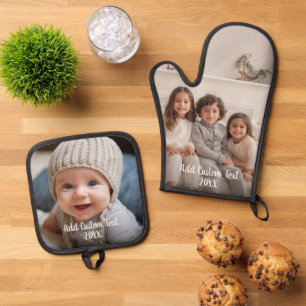 Set De Manoplas Foto completa con texto Personalizado en alfabeto