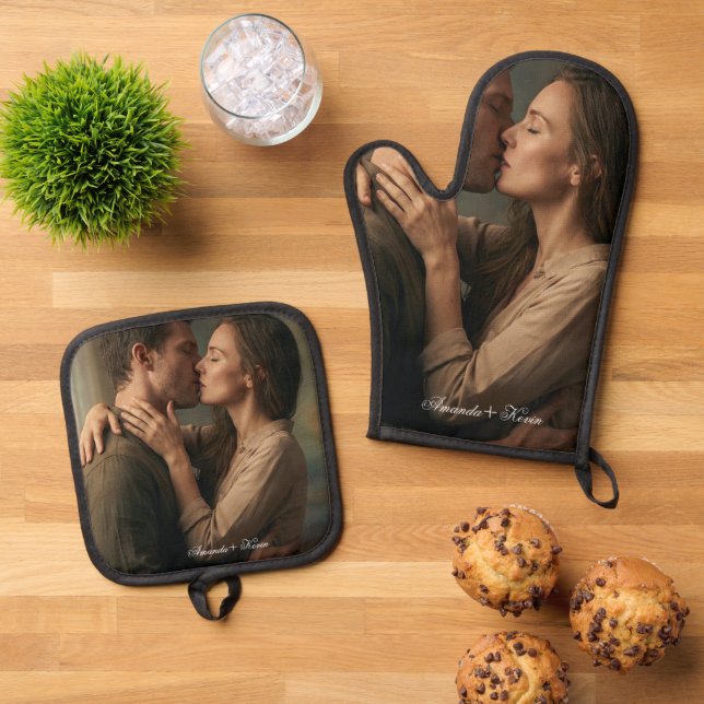 Set De Manoplas Foto de Pareja Romántica (De arriba hacia abajo)