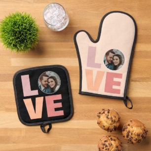 Set De Manoplas Foto de regalo de San Valentín de amor moderno