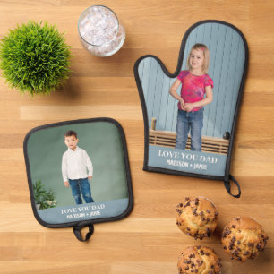 Set De Manoplas Foto del Personalizado Dad Love Kids