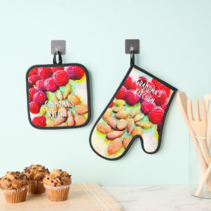 Set De Manoplas Frambuesas Almendras Snack A medida Acuarela