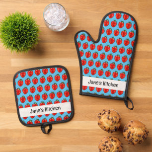 Set De Manoplas fresa roja de frutos (nombre)
