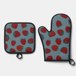 Set De Manoplas Fresas de turquesa