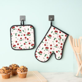 Set De Manoplas Fresas rojas botánicas, vegetación y flores de cer