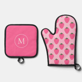 Set De Manoplas Fresas rosas, lindas personalizadas