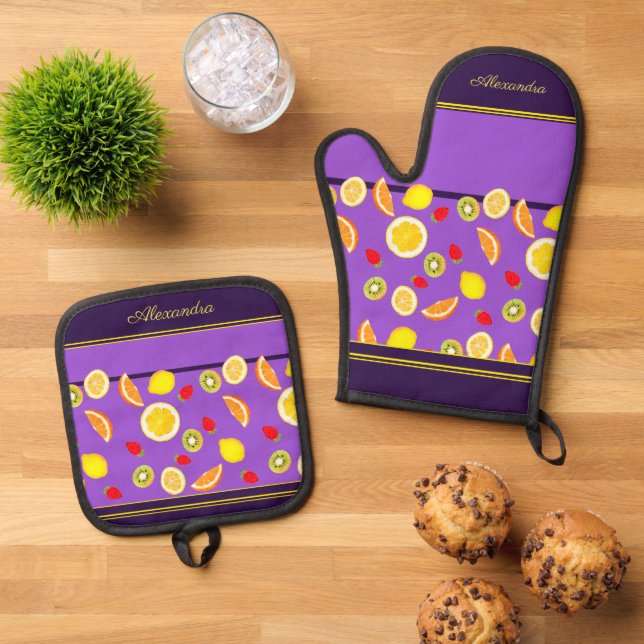 Set De Manoplas Frutas frescas de verano (De arriba hacia abajo)