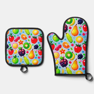 Set De Manoplas Frutas Tropicales Vibrantes