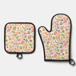 Set De Manoplas Fruto de verano Oven Mitt y Pot Holders