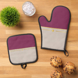 Set De Manoplas Fuchsia & Taupe Haven