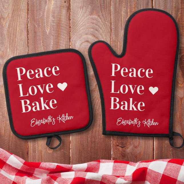 Set De Manoplas Fun Baker Monograma Red (Subido por el creador)