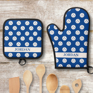 Set De Manoplas Fun Pickleball Pattern Player Regalo Añadir texto 