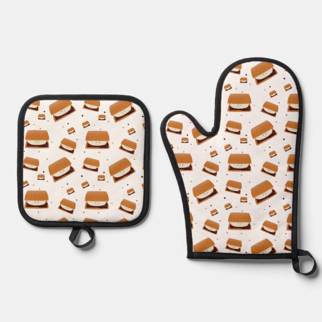 Set De Manoplas Fun S'more Cute Pattern Food (Anverso)