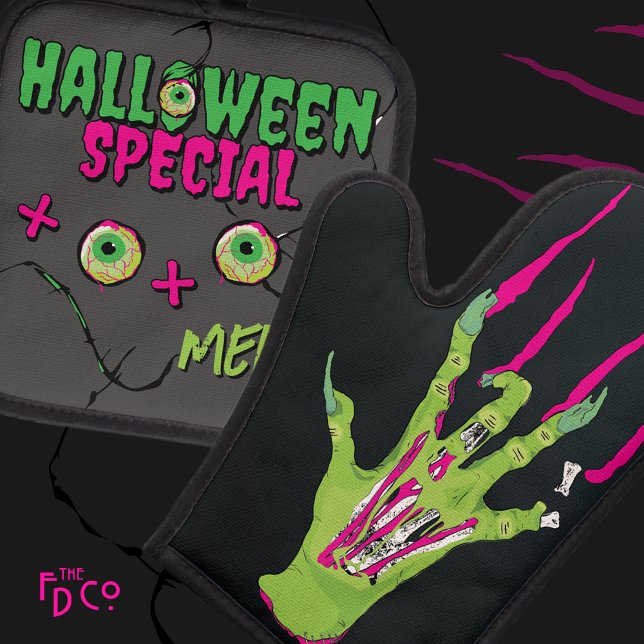 Set De Manoplas Funny Funky Halloween Menú Especial XOXO (Subido por el creador)