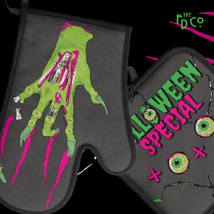 Set De Manoplas Funny Funky Halloween Menú Especial XOXO