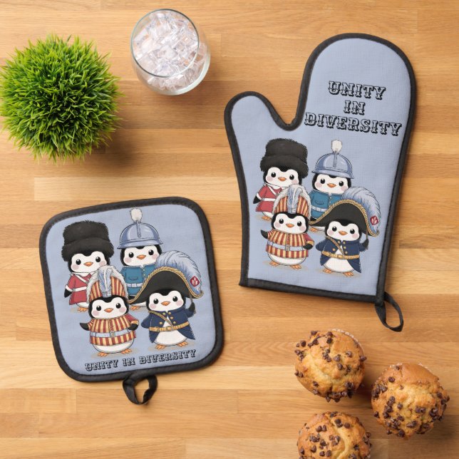 Set De Manoplas Funny Guardias Reales Pingüinos Unidad en la diver (De arriba hacia abajo)