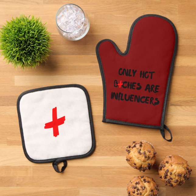 Set De Manoplas Funny Influencer Quote Gift For Home Decor  (De arriba hacia abajo)