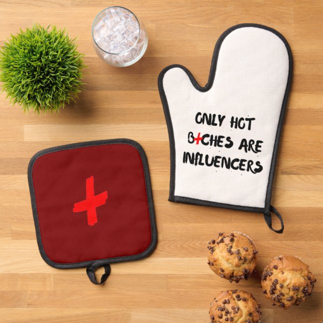 Set De Manoplas Funny Influencer Quote Gift For Home Decor  (De arriba hacia abajo)
