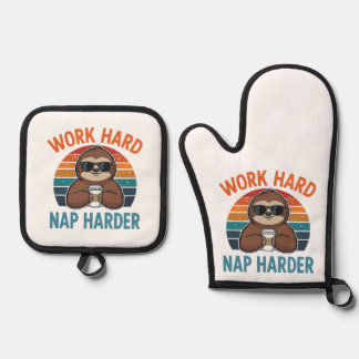 Set De Manoplas Funny Nap Lover Sloth pot holders