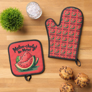 Set De Manoplas Funny Watermelon Pun "Melon-choly No More"