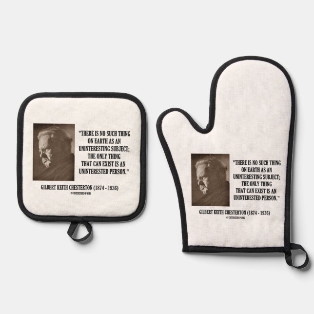 Set De Manoplas G.K. Chesterton Uninteresting Subject Uninterested (Anverso)