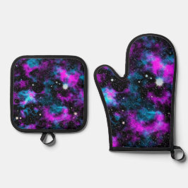 Set De Manoplas Galaxia azul y púrpura