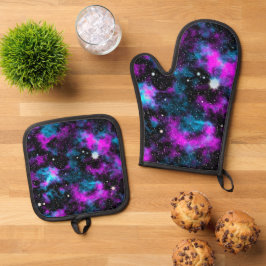 Set De Manoplas Galaxia azul y púrpura
