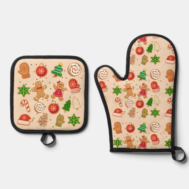 Set De Manoplas Galletas de Navidad (Anverso)