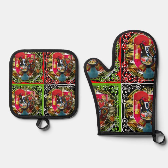 Set De Manoplas Galo de Barcelos Portugal (Anverso)