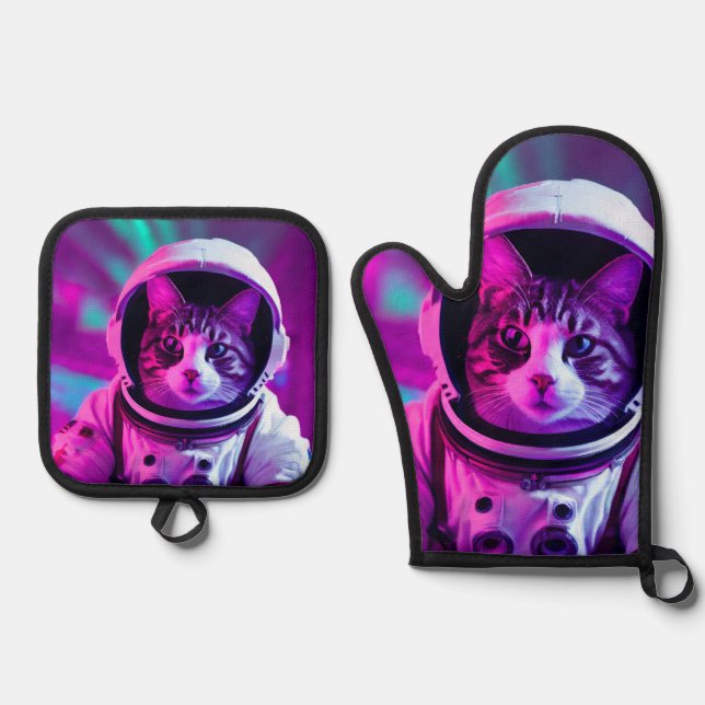 Set De Manoplas gato astronauta (Anverso)