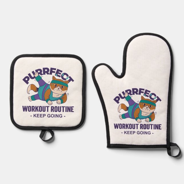 Set De Manoplas Gato de entrenamiento caprichoso (Anverso)