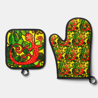 Set De Manoplas Gecko Rojo