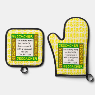 Set De Manoplas Geocacher perdió la mente en verde