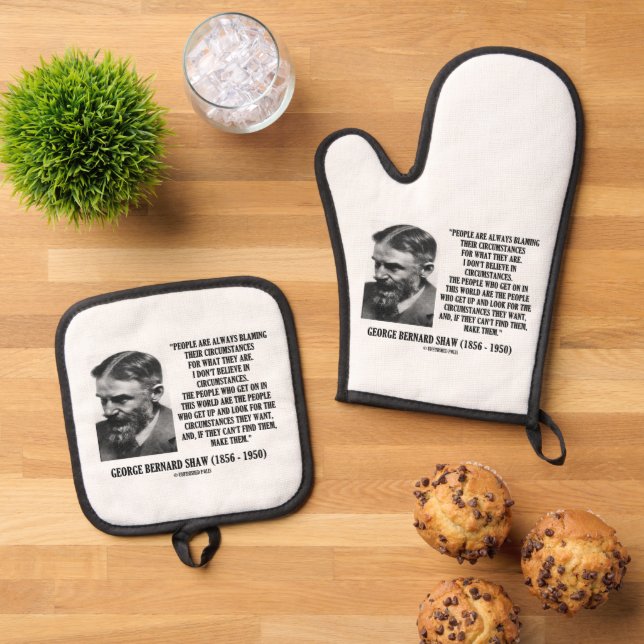 Set De Manoplas George B. Shaw I Don't Believe In Circumstances (De arriba hacia abajo)