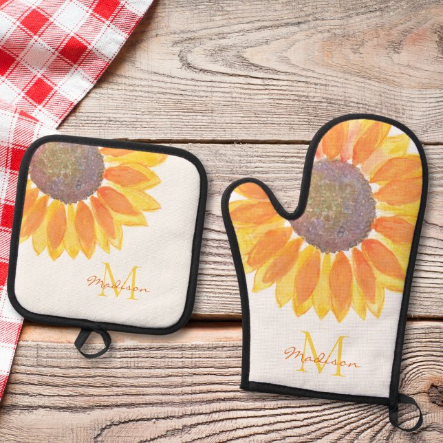 Set De Manoplas Girasol Monograma  (Subido por el creador)